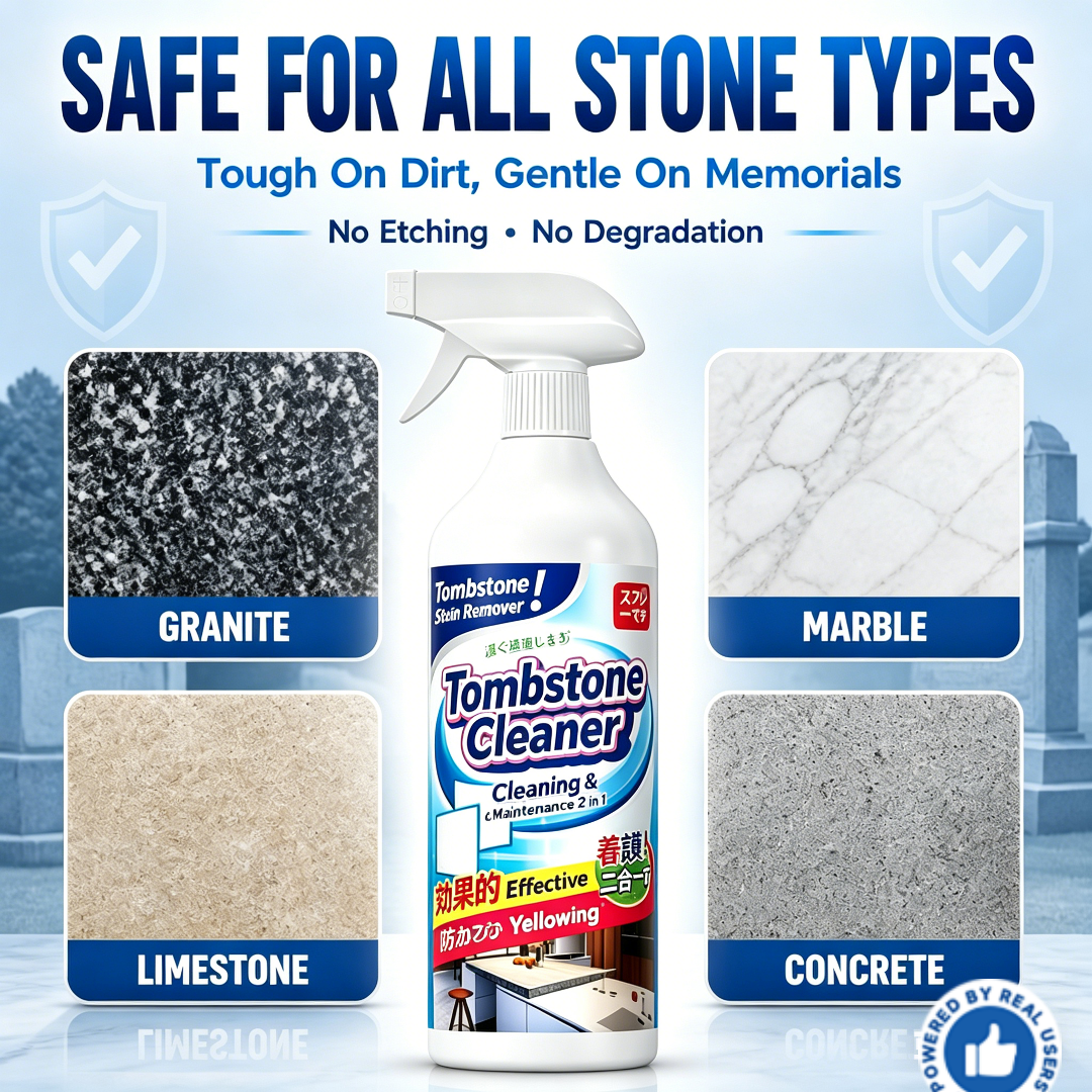 🔥Graveyard Moss Cleaner-Multi-functional stain remover spray-professionally removes moss and dirt from tombstones, stone cleaner