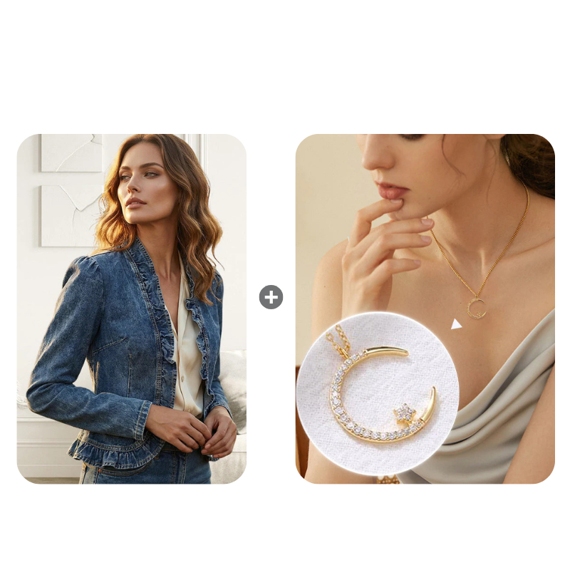 🥳2026 HOT SALE🥳💞50K+ SOLD!👵☀️ 50% OFF! Open-Front Denim Jacket – No buttons, easy on/off. Flattering ruffle trim, breathable fabric. Classic blue wash. A versatile wardrobe staple. 🌿✅