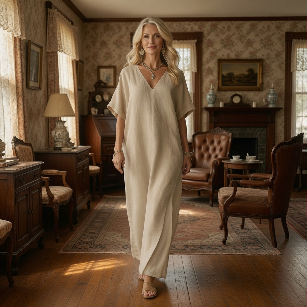 Women's Casual V-Neck Maxi Dress