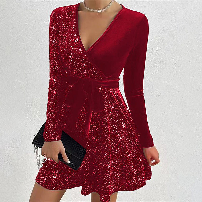 🎅💥Women’s Sequin A-Line Mini Dress