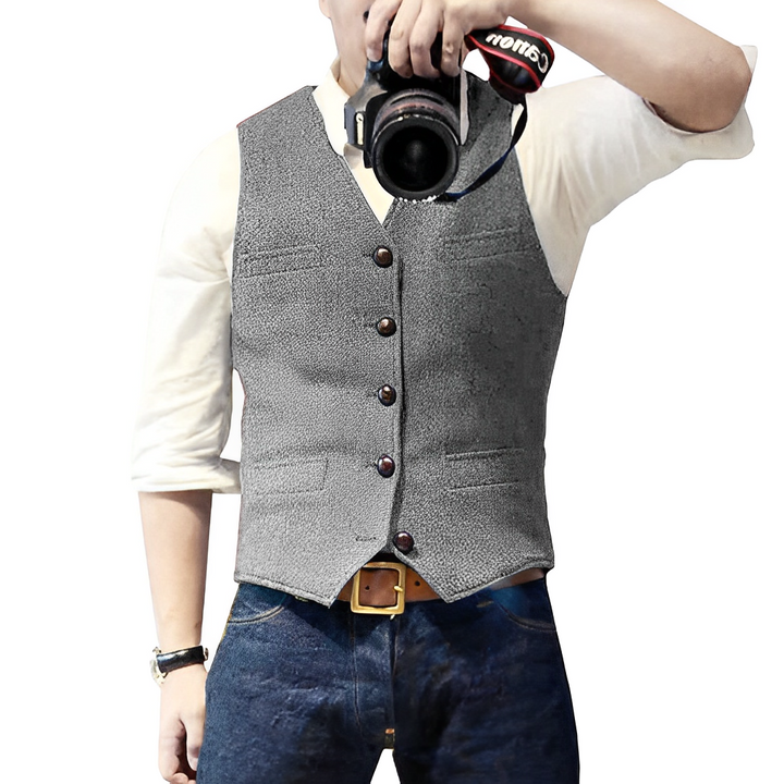 ✨ Timeless Tailoring | Men's Slim-Fit V-Neck Business Vest