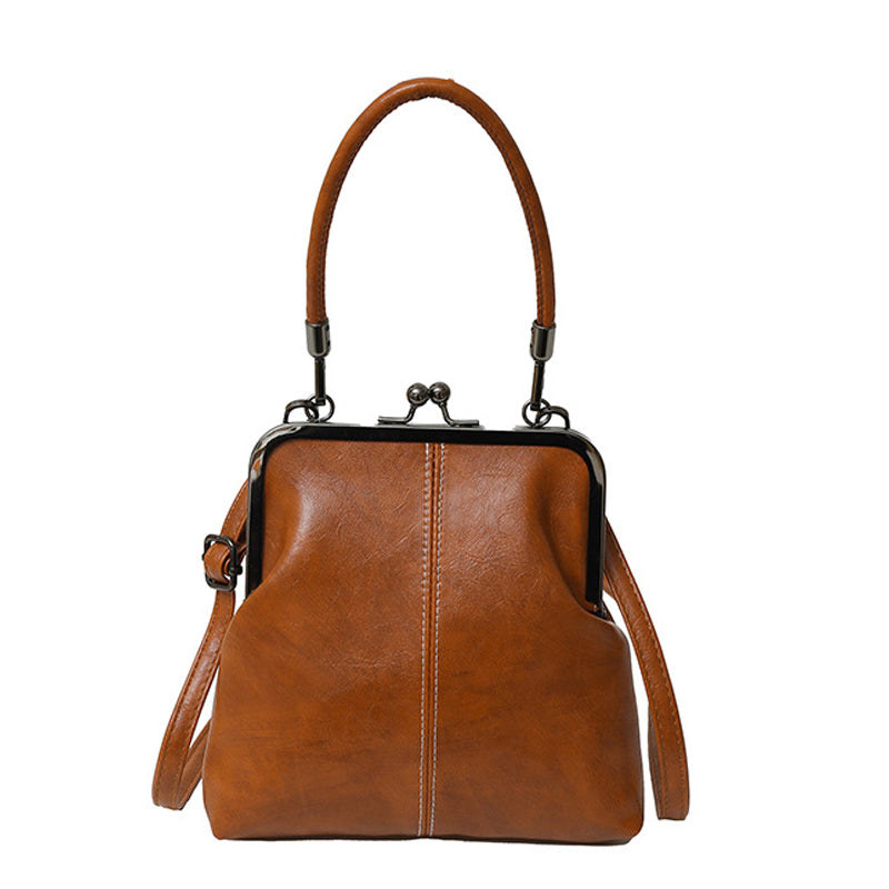 👜 LIMITED-TIME 50% OFF! ✨ Kiss Lock Crossbody Bag – Vintage Clasp, Top Handle, Dual Carry 💼