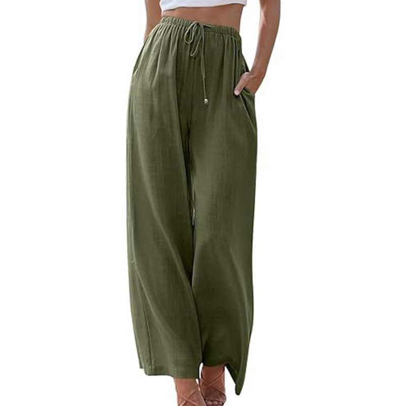 ๐ 50% OFF NOW! ๐ฟ Women's Casual Lightweight Plain Trousers โ Adjustable Drawstring, Side Pockets & Soft Drape โจ