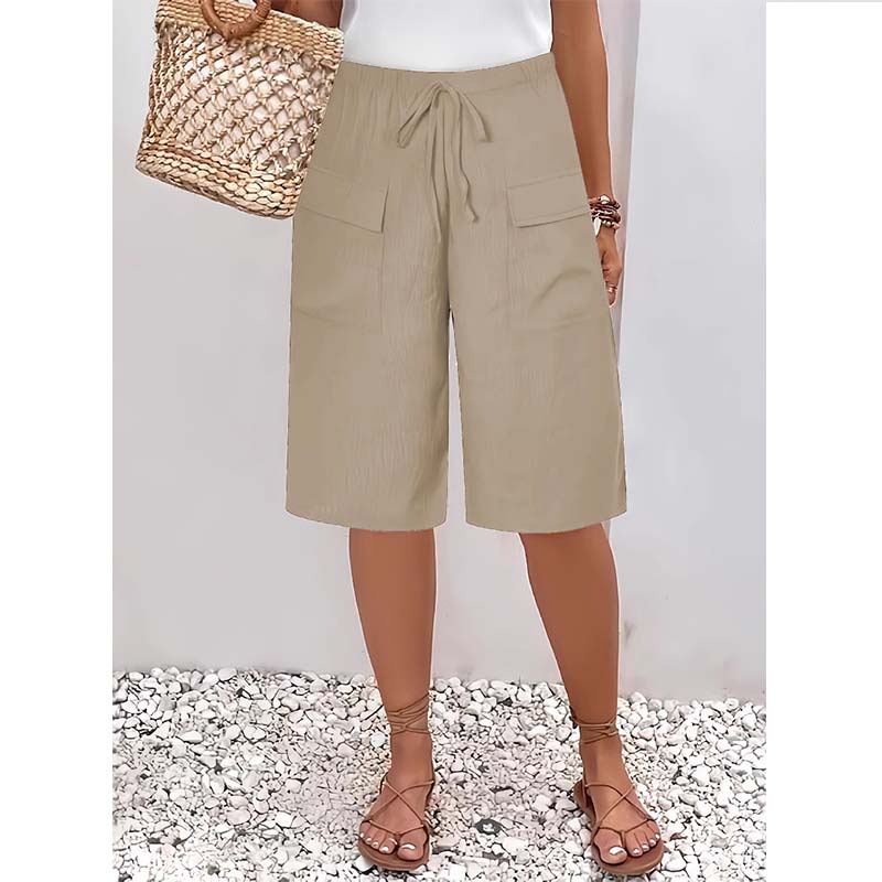 (S-4XL)Women's Casual Drawstring Capri Shorts