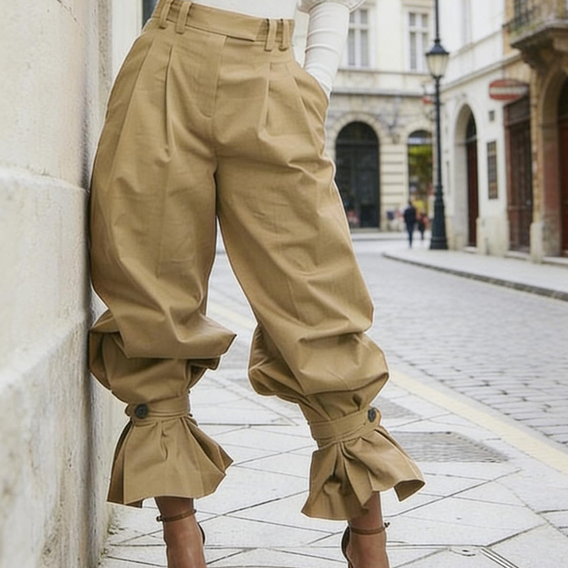 ⏳Limited-time 50% off⏰Women's Pleated Lantern Pants with Ruffled Cuffs👖