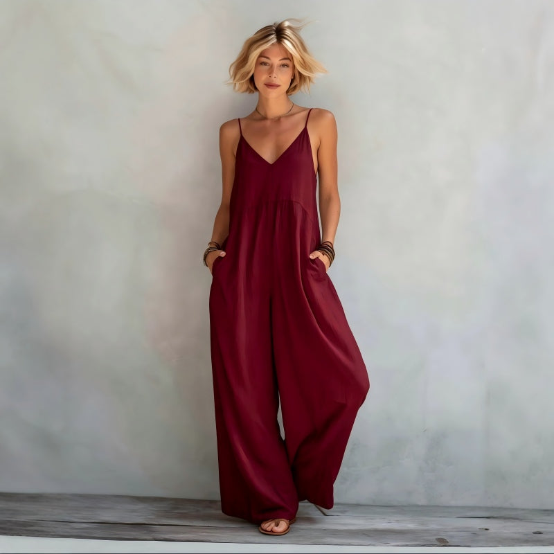 Women's Spaghetti Strap Backless Jumpsuit