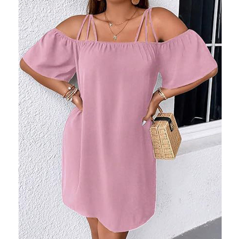 Women's Elegant Solid Color Mini Dress