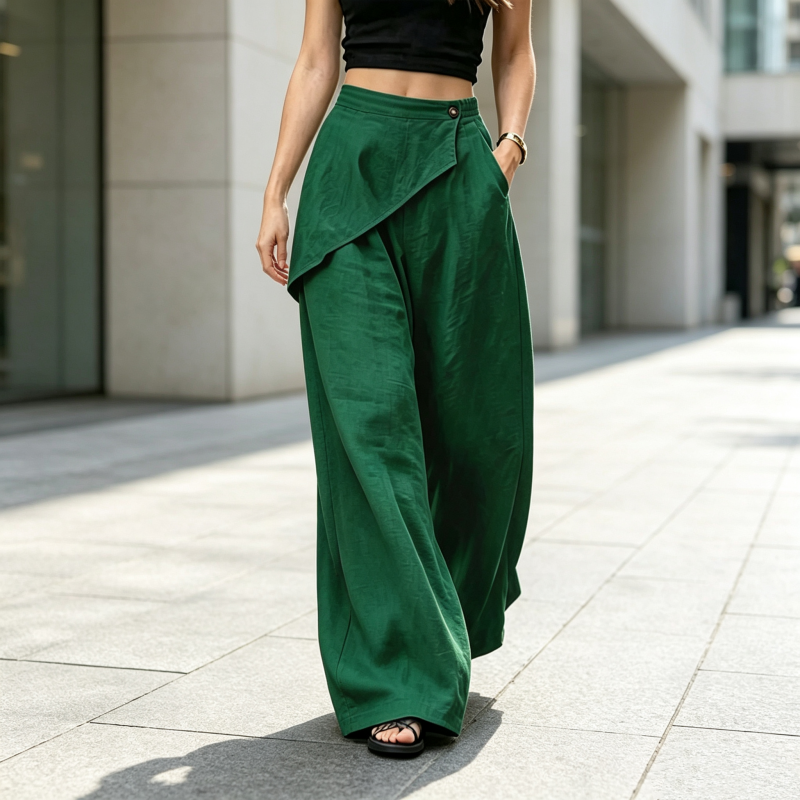 🌿Women's Irregular Wrap Wide-Leg Pants