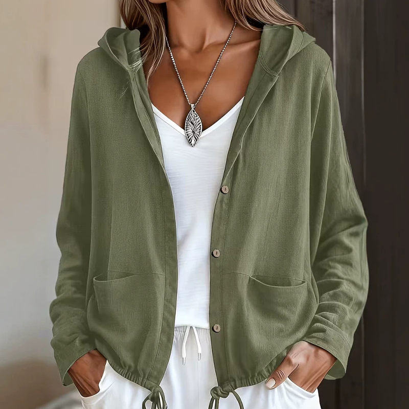 🌸Hot Sale 50% OFF💖Women's Casual Hooded Jacket with Drawstring Hem