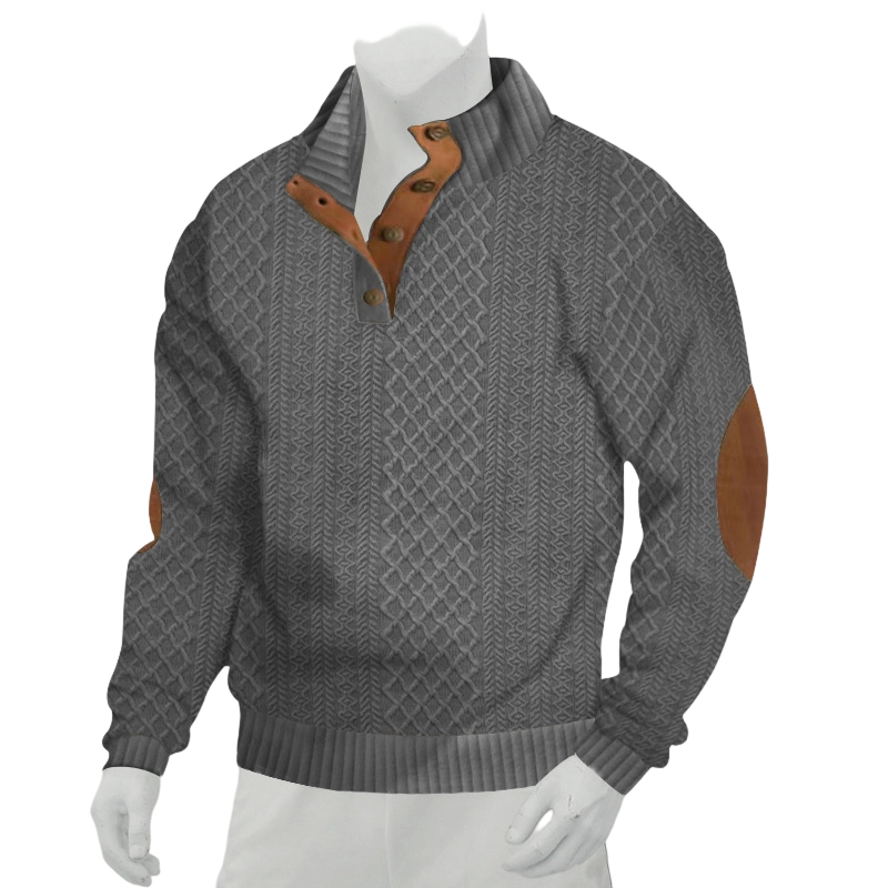 Men's Casual Loose Jacquard Sweatshirt