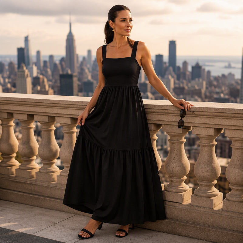 Women's Smocked Dress Spaghetti Strap Tiered Dress