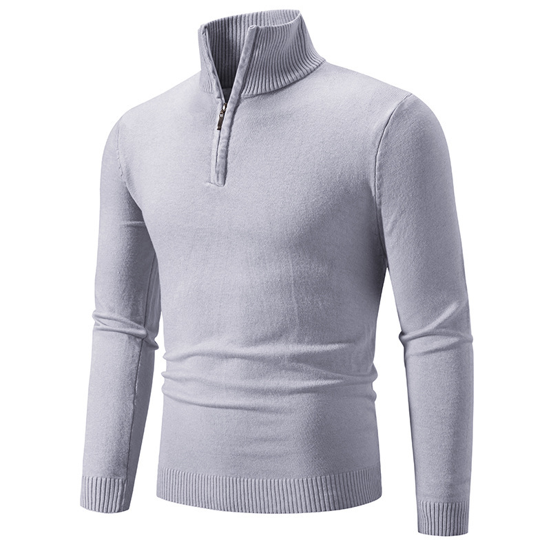 Men's Stylish Quarter-Zip Mock Neck Sweater
