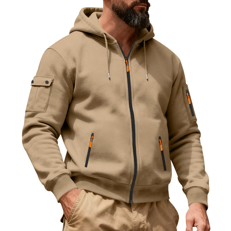 ๐ Practical Everyday Style | Men's Full-Zip Hooded Cargo Jacket โก