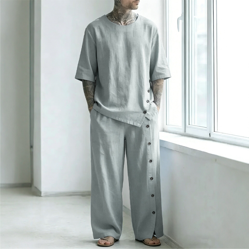 Men's Casual Shirt & Pants 2-Piece Set