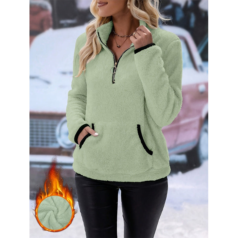 đâ¨Women's Half-Zip Warm Plush Sweatshirtâ¨