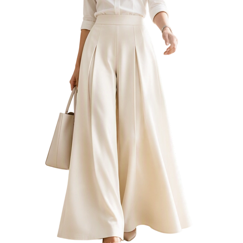 ๐ Flattering High Rise, Dramatic Drape | Women's Pleated Wide-Leg Pants