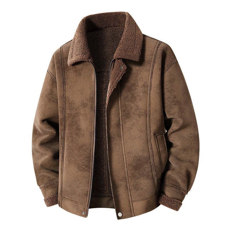 Men's Faux Suede Plush-Lined Jacket
