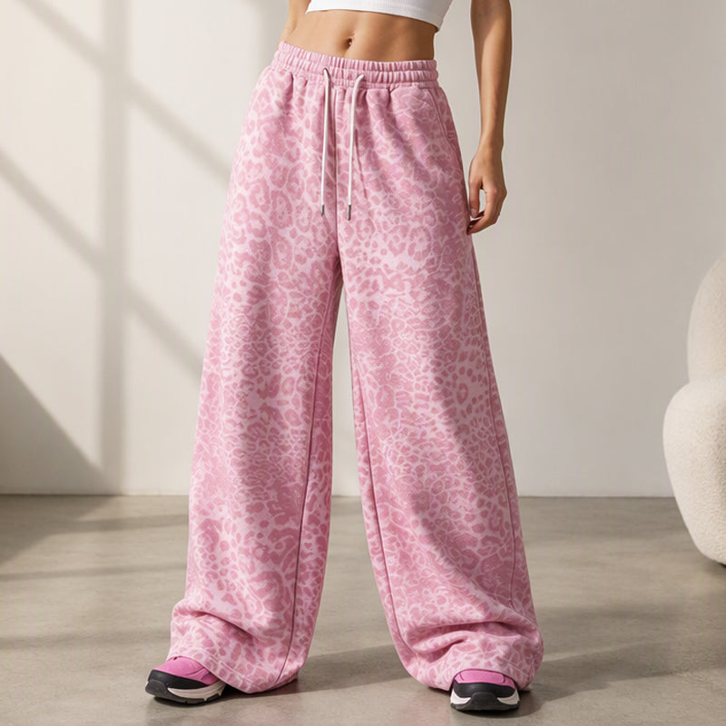 💖Black Friday Mega Deal – 50% off!💖 🐆Women's Casual Leopard Print Wide Leg Sweatpants