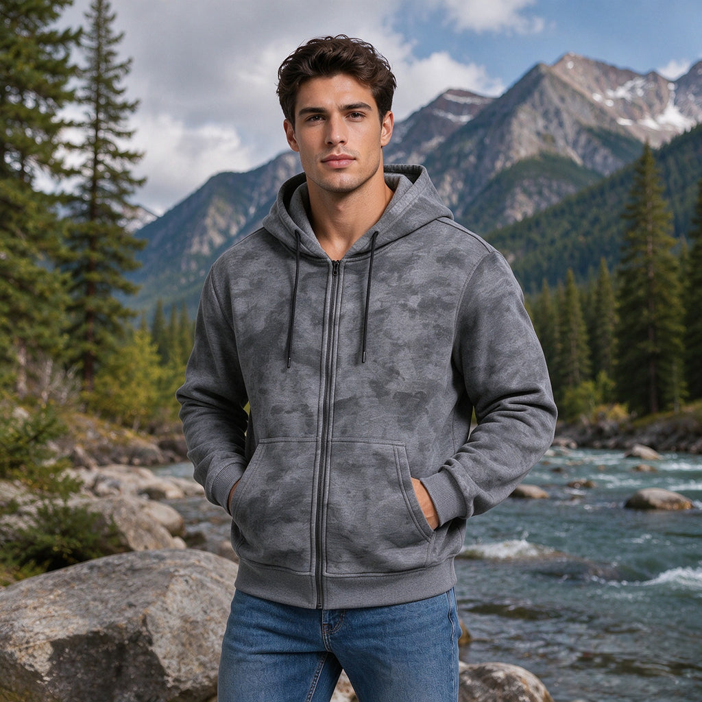 Men's Vintage Tie-Dye Zip-Up Hoodie