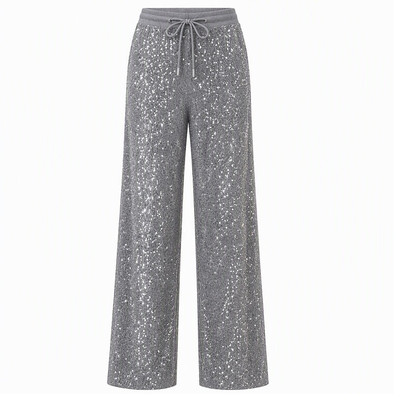 Women's Sparkling Sequin Wide-Leg Pants