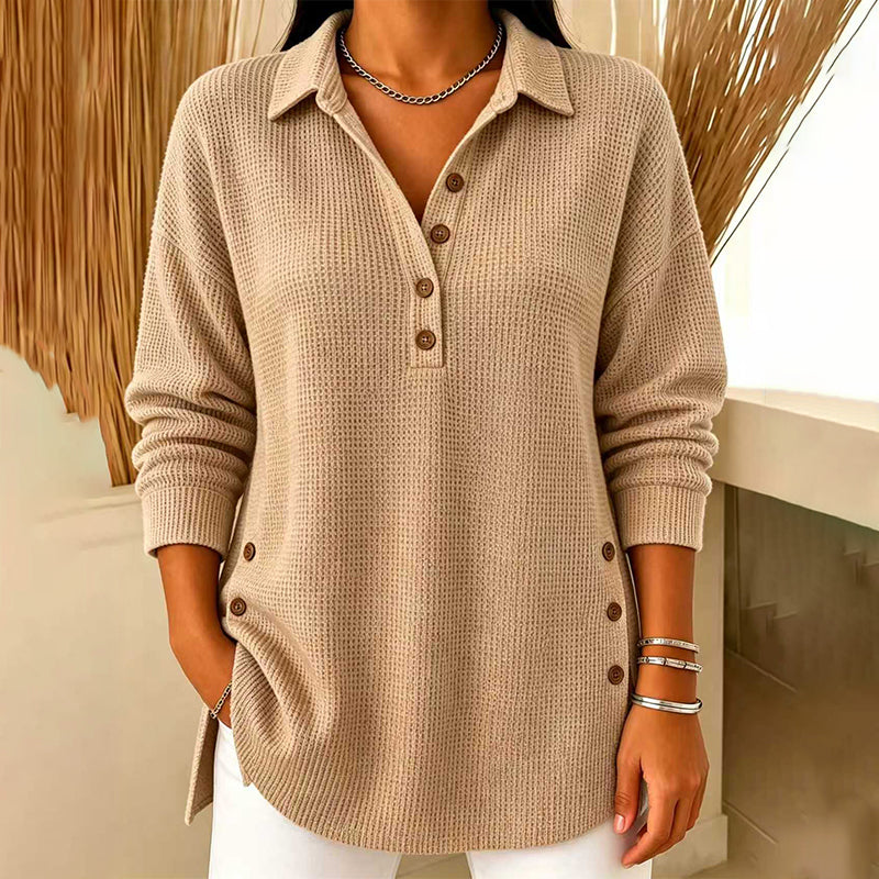 ๐Black Friday Mega Deal โ 50% off!๐ Women's Waffle Knit Long Sleeve Top โ๏ธ