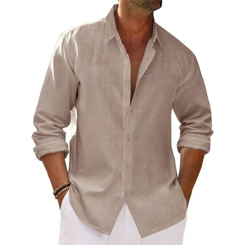 Men's Casual Lightweight Breathable Linen Shirt