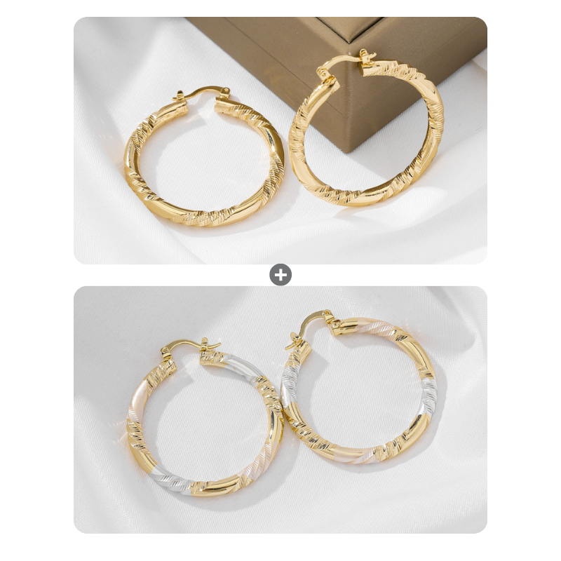 Women's Elegant Twisted Hoop Earrings