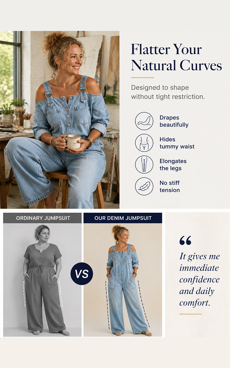 🔥Limited-time offer-Loose Fit Wide-Leg Overall Jumpsuit with Pockets