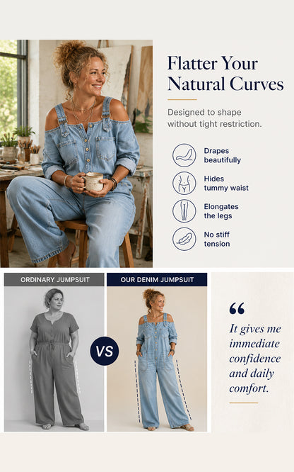 🔥Limited-time offer-Loose Fit Wide-Leg Overall Jumpsuit with Pockets