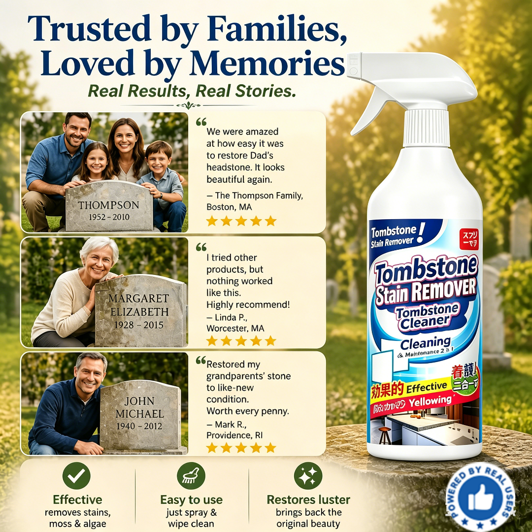 🔥Graveyard Moss Cleaner-Multi-functional stain remover spray-professionally removes moss and dirt from tombstones, stone cleaner
