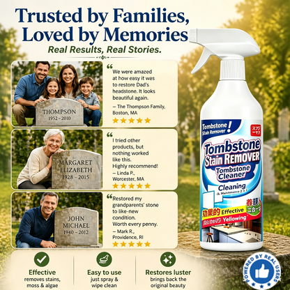 🔥Graveyard Moss Cleaner-Multi-functional stain remover spray-professionally removes moss and dirt from tombstones, stone cleaner