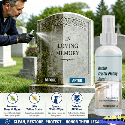 🔥Graveyard Moss Cleaner-Multi-functional stain remover spray-professionally removes moss and dirt from tombstones, stone cleaner
