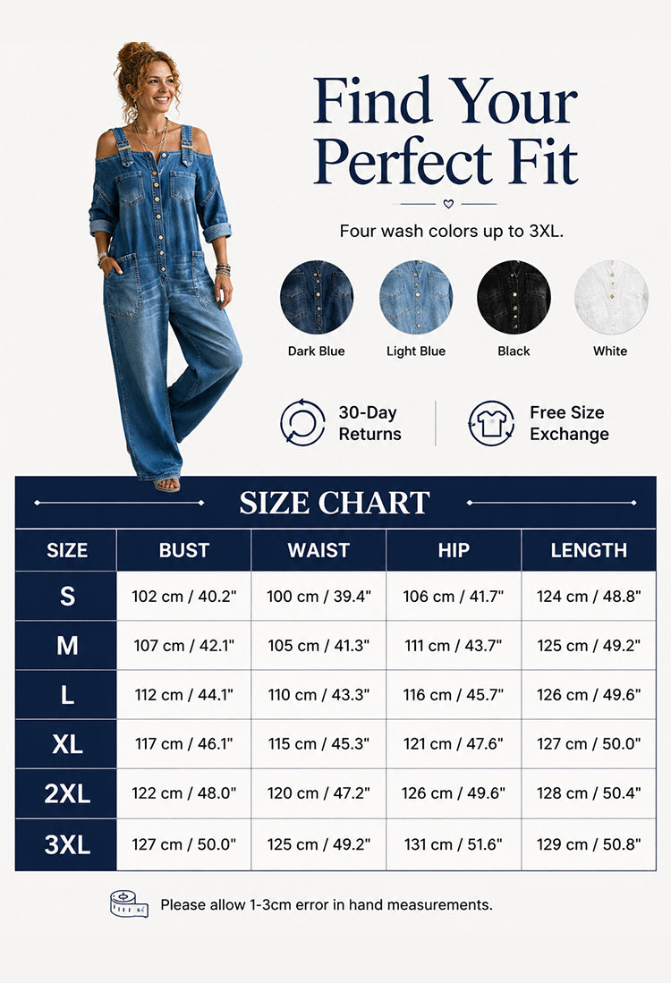 🔥Limited-time offer-Loose Fit Wide-Leg Overall Jumpsuit with Pockets