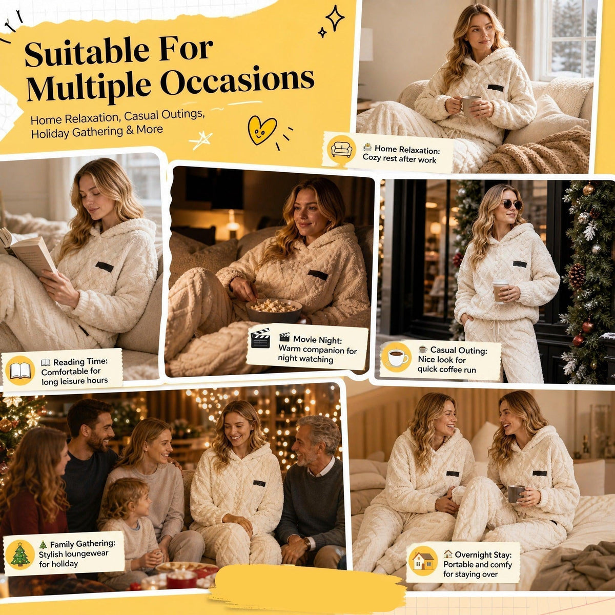 Embossed Geometric Plush Set – Warm embossed plush matching set, trendy & cozy for cold days🍂👚