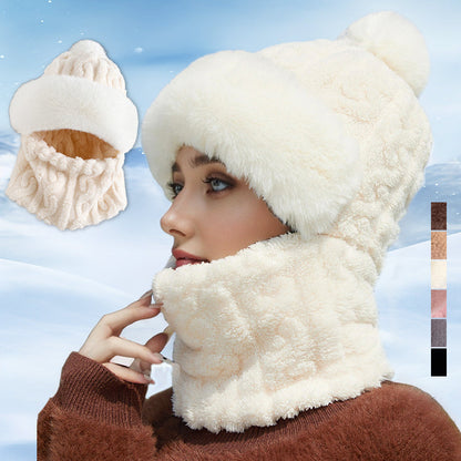 🔥🎅Christmas Hot Sale✨🎁55% OFF!!!⚡Women's Winter Warm Windproof Plush Scarf Hat❄️✨