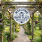 🏡Final Hours Flash Sale $9.74!!⏰Vintage Round Metal Sign – “Welcome to My Happy Place Don’t Ruin It” Garden Wall Decor