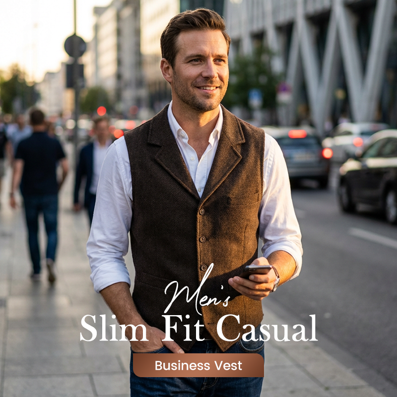 ✨ Timeless Tailoring | Men's Slim-Fit V-Neck Business Vest