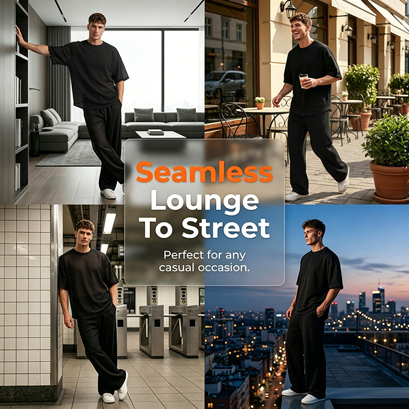 🎁 LIMITED-TIME 50% OFF! 👔 Men's T-Shirt & Wide-Leg Pants 2-Piece Set – Trendy, Comfortable & Ready-to-Wear 💥