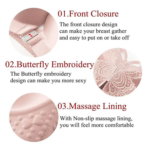 📢📢50% OFF !! ⏰Butterfly Embroidery Wirefree Bra – Wire-Free Lift & All-Day Support ✨