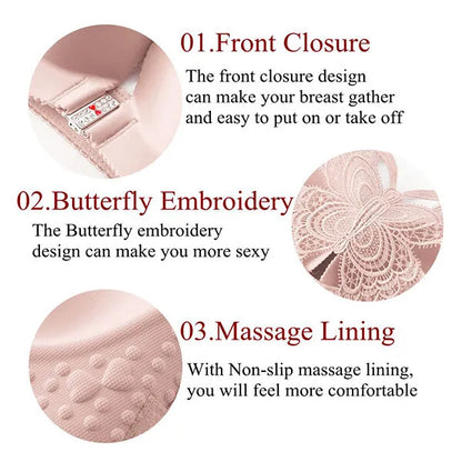 📢📢50% OFF !! ⏰Butterfly Embroidery Wirefree Bra – Wire-Free Lift & All-Day Support ✨