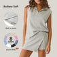Women’s 2-Piece Tennis Skort Set – Sleeveless Half-Zip Top & Athletic Skirt Outfit | Casual Summer Activewear