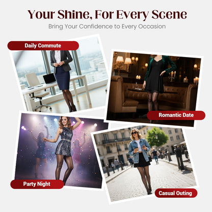 💖 Everyday Comfort | Women's High-Waisted Sheer Shiny Tights – Buy 1 Get 1 Free