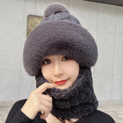 🔥🎅Christmas Hot Sale✨🎁55% OFF!!!⚡Women's Winter Warm Windproof Plush Scarf Hat❄️✨