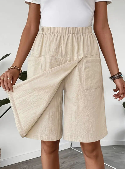 Women's Casual Elastic Waist Wrap Skort