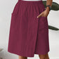 Women's Casual Elastic Waist Wrap Skort