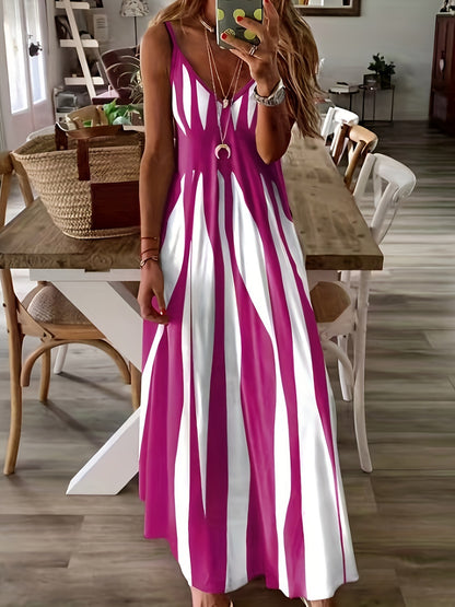 👗50% OFF Striped Spaghetti Strap Dress, Slim & Airy