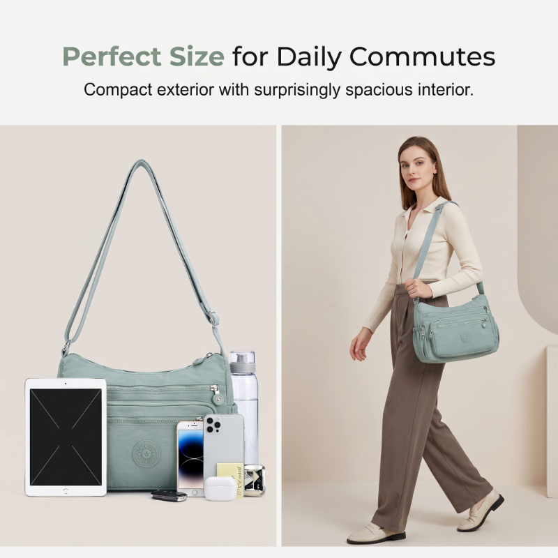 ⌛Limited-Time Offer-Lightweight Multi-Pocket Nylon Crossbody Bag – Lightweight, Water-Resistant & Perfect For Everyday Adventures 👜