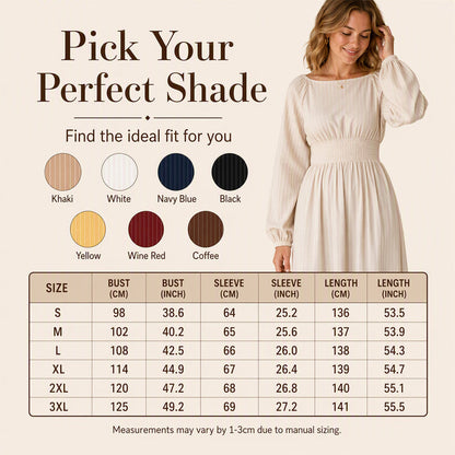 Women's Striped Elastic Waist Maxi Dress