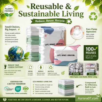 ⏰⌛Buy 5 Get 5 Free🧳No‑Pump Vacuum Storage Bags – Press & Seal, No Pump Needed. Saves 80% Space, Keeps Clothes Dry & Dust‑Free