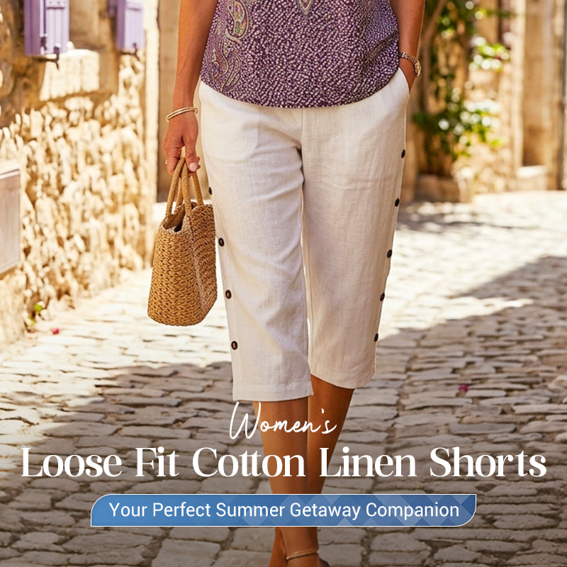 Women's Casual Loose Cotton Linen Breathable Shorts